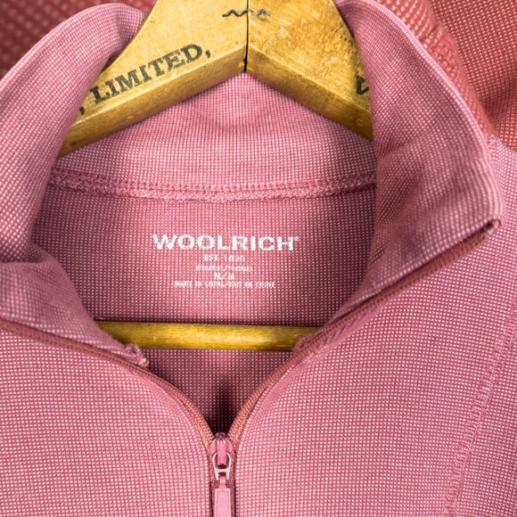 Woolrich Pink Quarter Zip Long Sleeve Top Outdoor Hiking Layer Medium - Picture 6 of 7